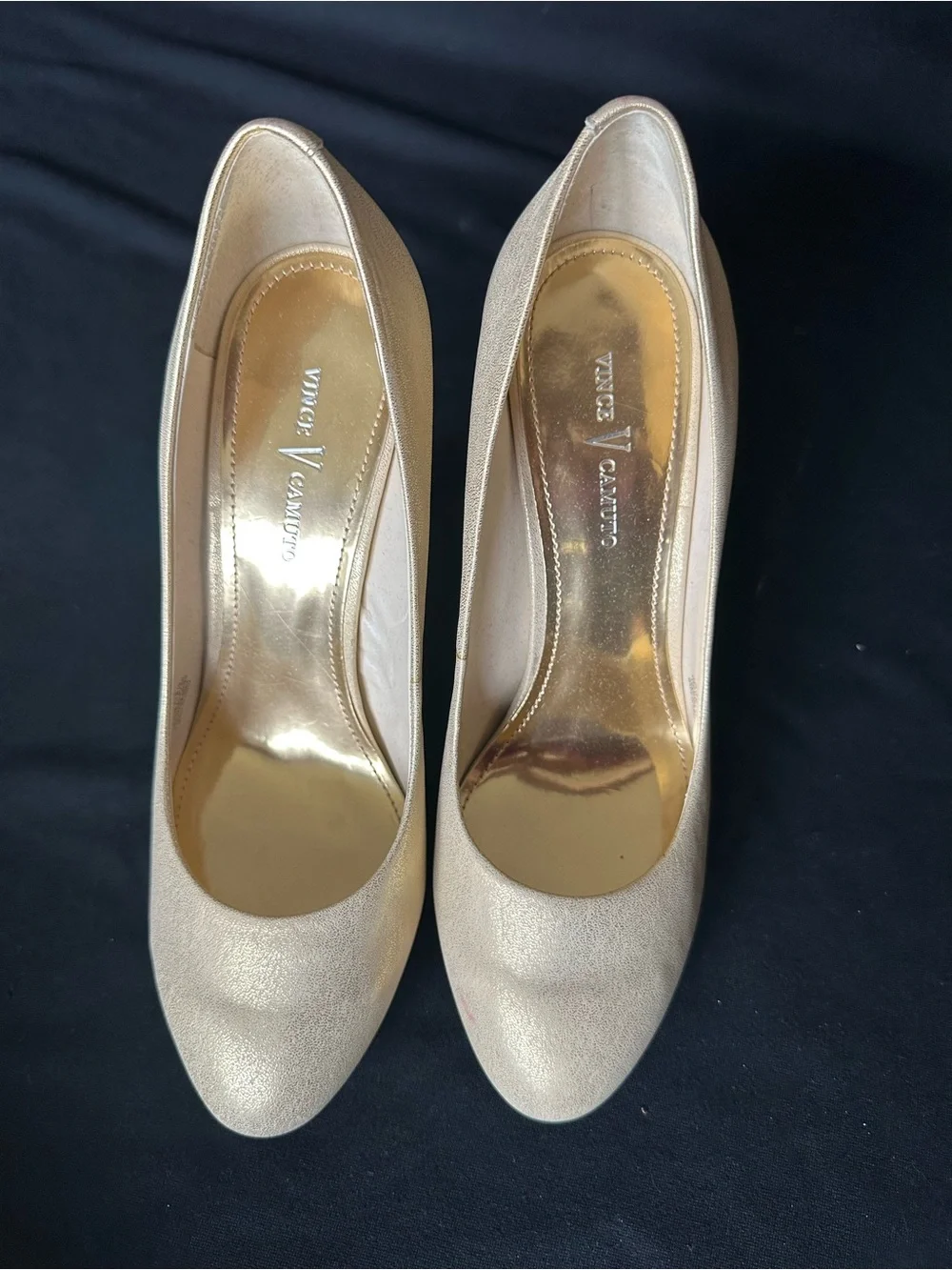 Vince Camuto Leather Platform Shimmery Champagne High Heel Pumps 8.5 shoes